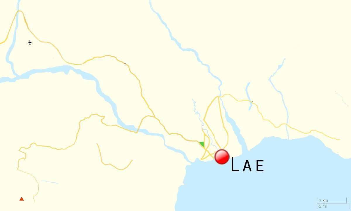 χάρτης της lae παπούα νέα γουινέα 