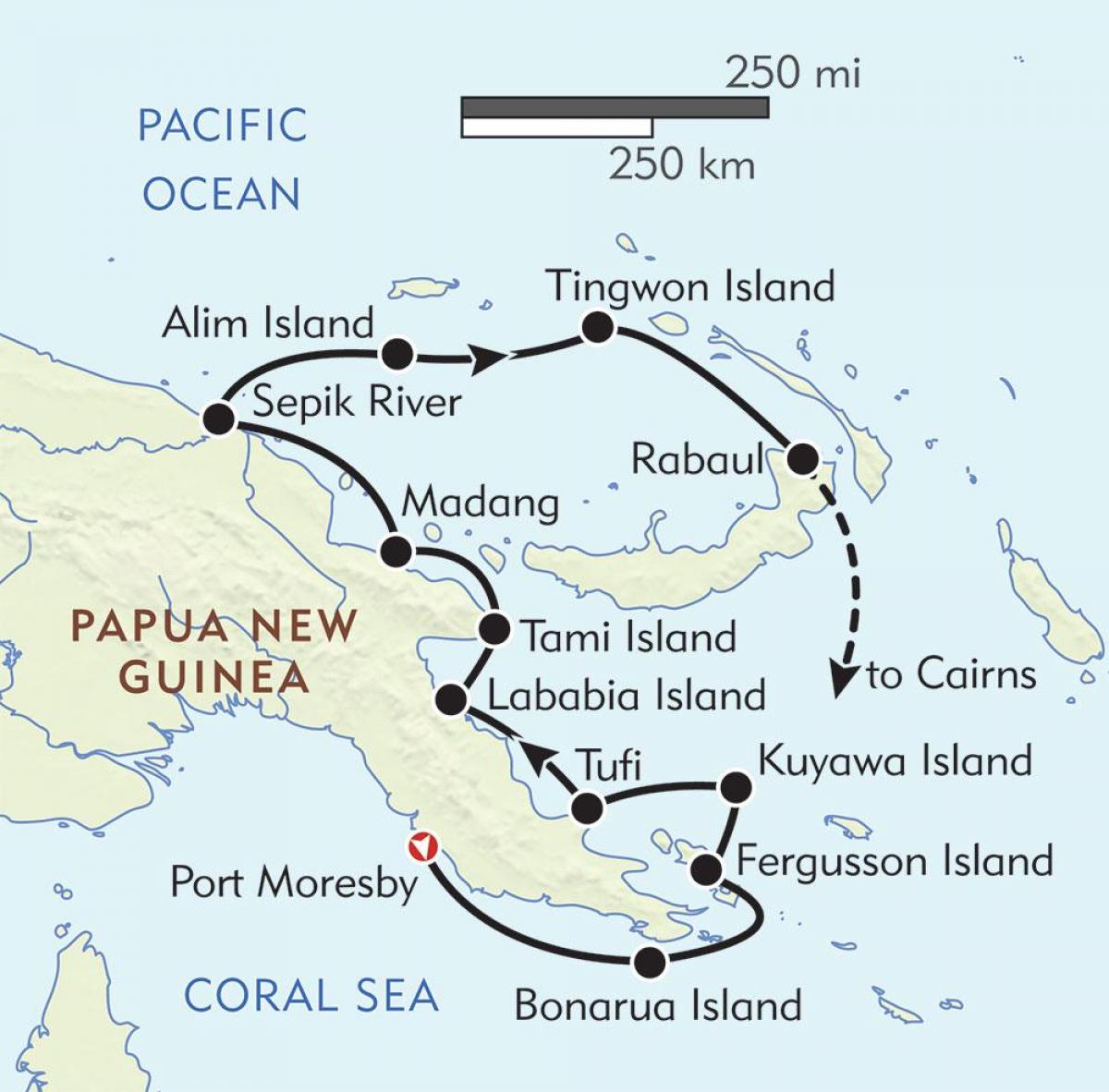 χάρτης της ραμπούλ παπούα νέα γουινέα