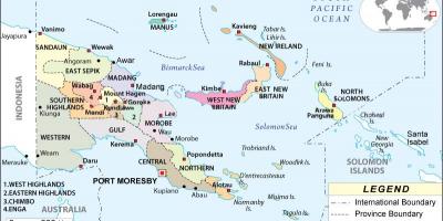 Χάρτης της παπούα-νέα γουινέα επαρχίες