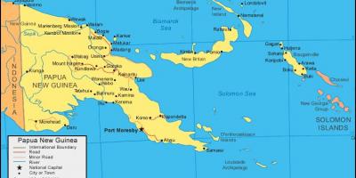 Χάρτης της παπούα νέα γουινέα και τις γύρω χώρες