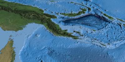 Χάρτης δορυφορικός χάρτης της παπούα-νέα γουινέα