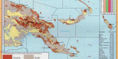 Χάρτης της παπούα-νέα γουινέα πληθυσμού
