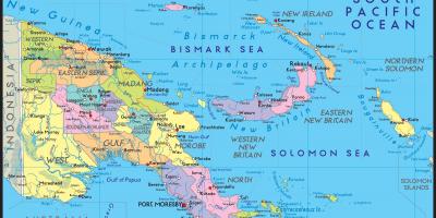 Λεπτομερής χάρτης της παπούα-νέα γουινέα
